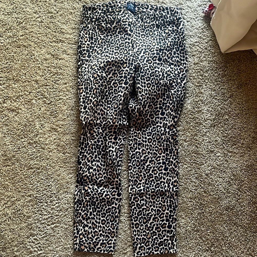 Size 0, Winnie dress pants, factory Jcrew, cheetah print!